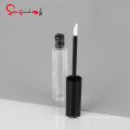 High quality cosmetics vendors black top 8ml empty clear lip gloss tubes wirh wands custom logo